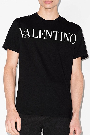 Мужская чёрная футболка Valentino   