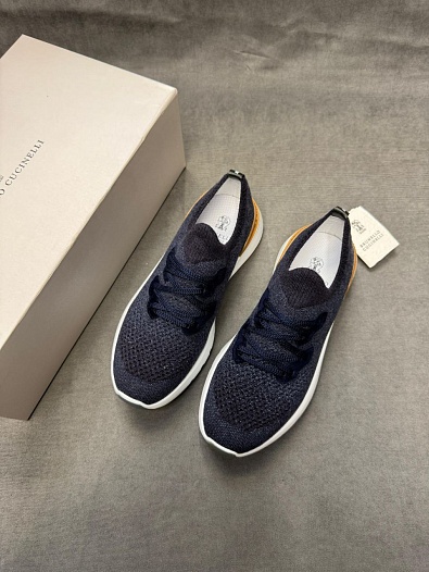 Мужские кроссовки Brunello Cucinelli knitted - Navy   