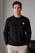 Мужской чёрный свитшот Moncler logo-patch
