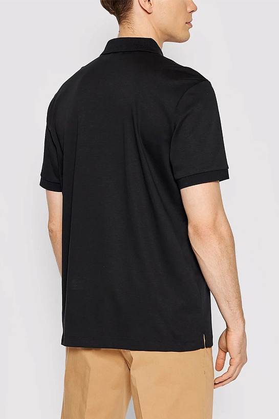 Поло чёрного цвета Hugo Boss Daipo logo-embroidered