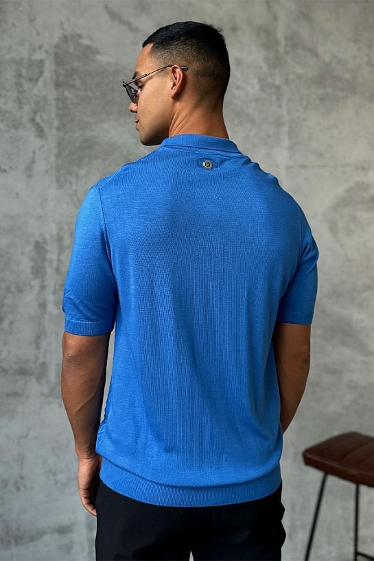 Мужское поло Stefano Ricci голубого цвета