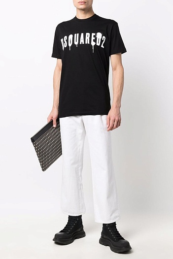 Чёрная оверсайз футболка Dsquared2   