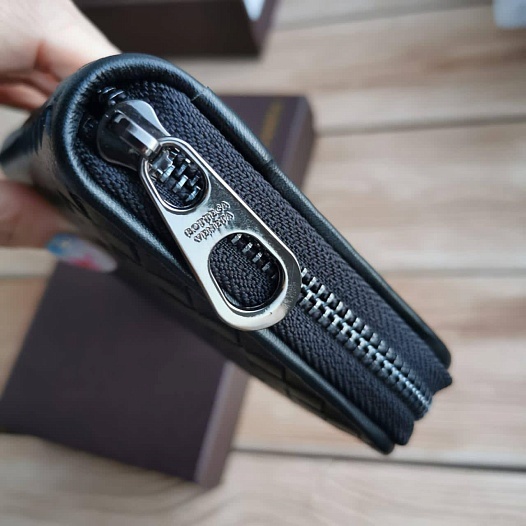 Портмоне с молнией Bottega Veneta - Black 20x10 см   