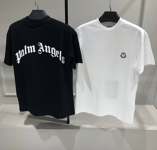 Чёрная оверсайз футболка Moncler Genius 8 x Palm Angels