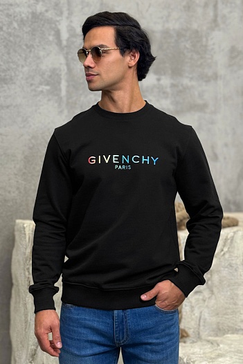 Мужской чёрный свитшот Givenchy multicolor logo   