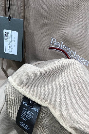 Оверсайз худи Balenciaga бежевого цвета   