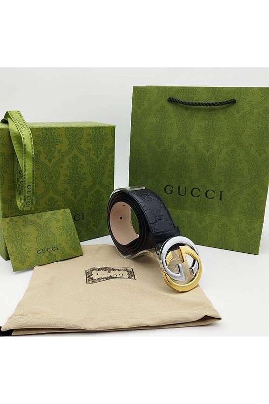 Мужской кожаный ремень Gucci - ширина 3.8 см, длина 100 / 110 / 115 см (3 расцветки)