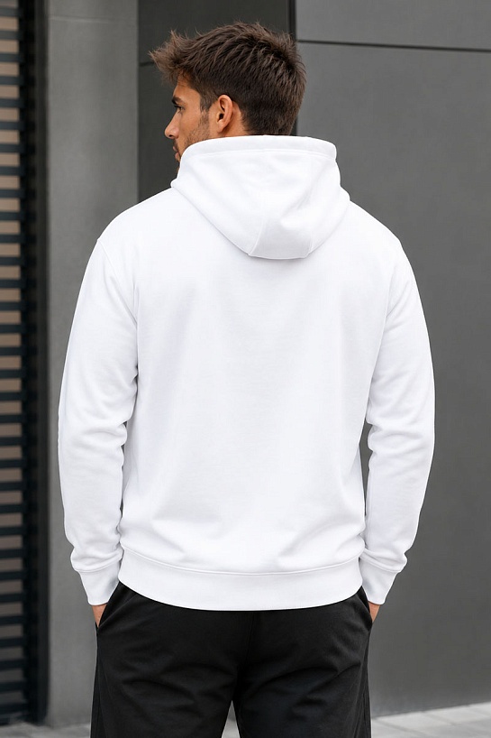 Белое мужское худи Hugo Boss Dreeman logo-print