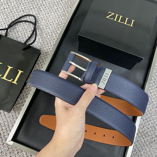 Двусторонний кожаный ремень Zilli Premium (ширина 3.8 см)