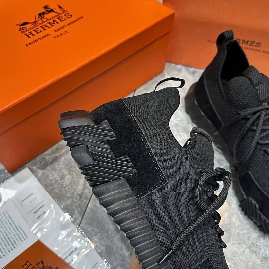 Текстильные кроссовки Hermes lift slip-on - Black