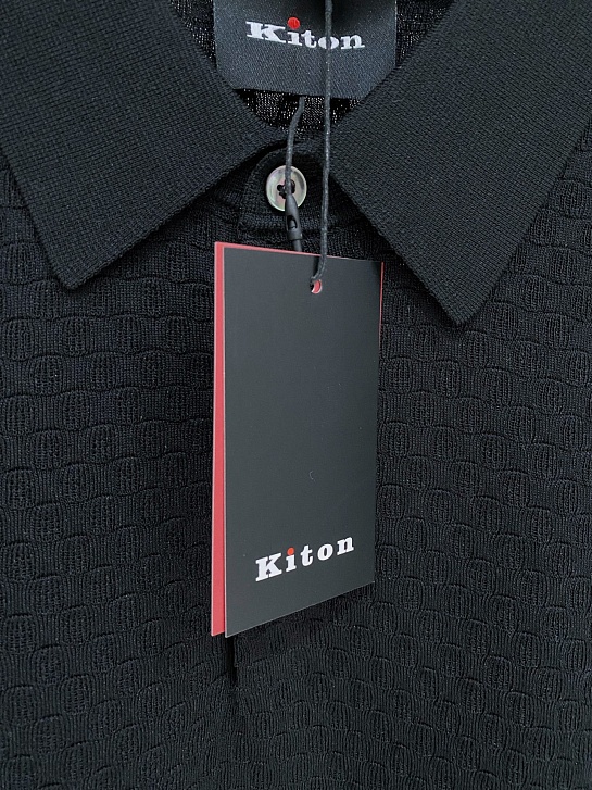 Мужское чёрное поло Kiton premium