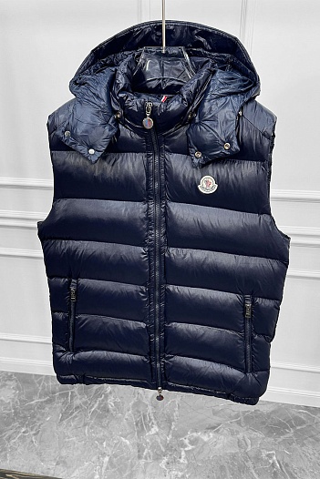 Мужской жилет Moncler logo-patch - Navy   