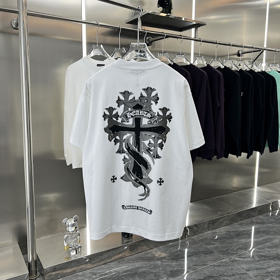 Белая оверсайз футболка Chrome Hearts Premium