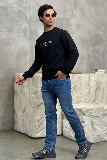 Мужской чёрный свитшот Givenchy multicolor logo   