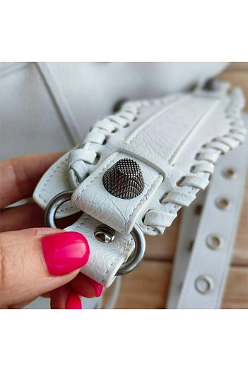 Кожаная сумка Balenciaga Le Cagole Small - White 40x16 см   