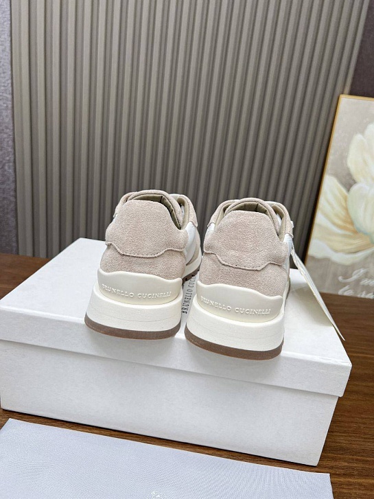 Женские замшевые кроссовки Brunello Cucinelli - Beige
