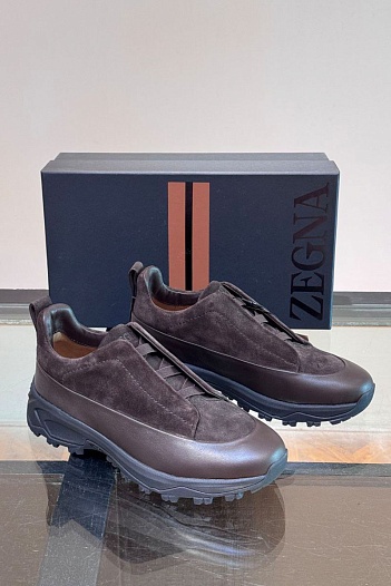 Мужские кроссовки Zegna Triple Stitch Monte - Brown   