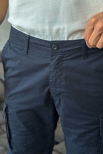 Синие шорты Stone Island cargo compass-patch   
