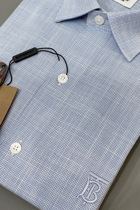 Классическая мужская рубашка Burberry TB - Blue / White