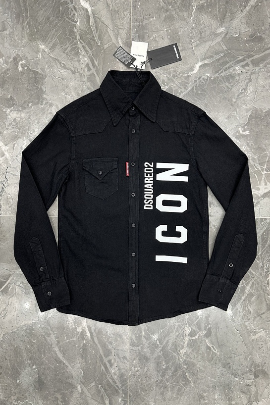 Мужская джинсовая рубашка Dsquared2 "ICON" - Black