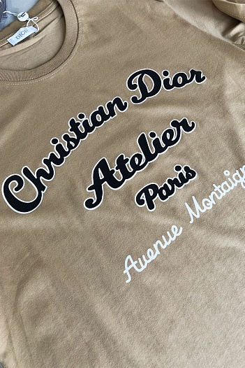 Бежевая мужская футболка Christian Dior Atelier   