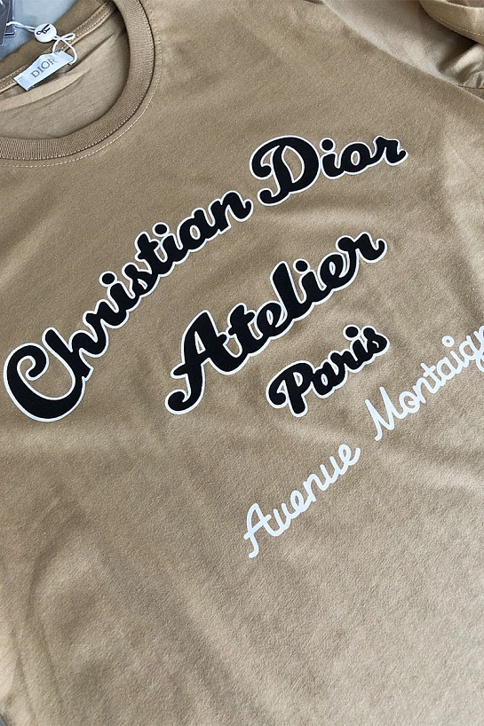 Бежевая мужская футболка Christian Dior Atelier