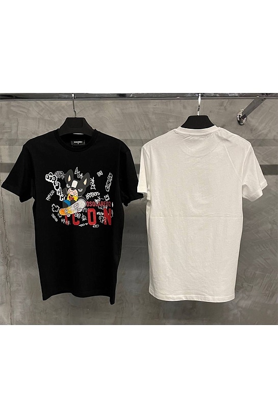 Белая оверсайз футболка Dsquared2 graffiti-print