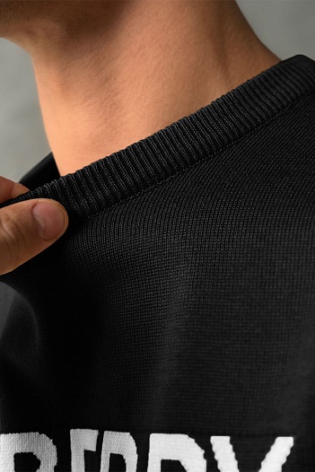 Мужской джемпер Burberry logo-intarsia - Black   