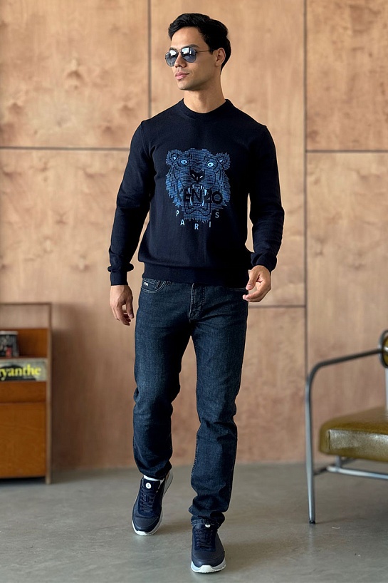 Тёмно-синий свитшот Kenzo Tiger motif