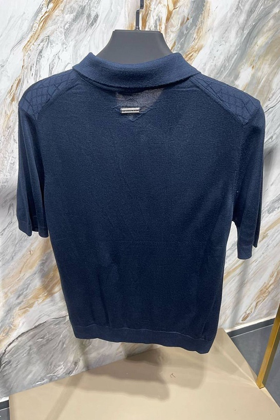 Мужское поло Stefano Ricci zip neck - Navy