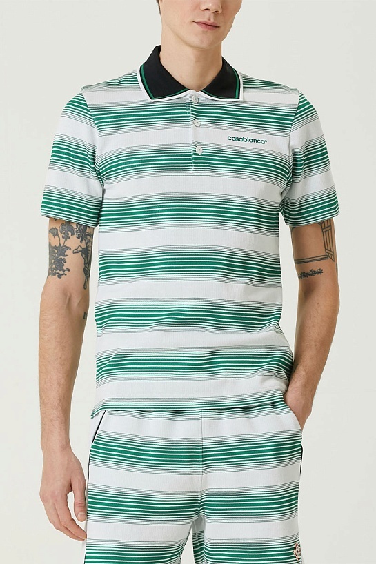 Вязаное поло Casablanca gradient stripe