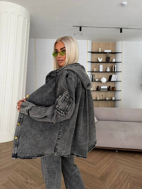 Женский джинсовый костюм Schiaparelli premium - Grey