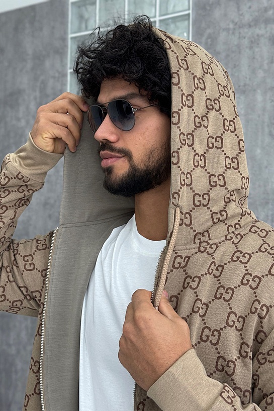 Двусторонняя кофта Gucci GG monogram - Beige