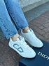 Женские кожаные кроссовки Dior - White