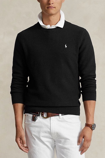 Мужской джемпер Polo Ralph Lauren pony-embroidered - Black   