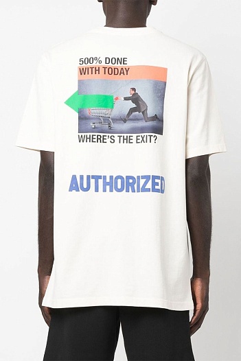 Белая оверсайз футболка Heron Preston A.F. Authorized   