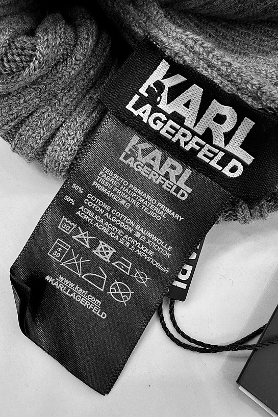 Мужская шапка серого цвета Karl Lagerfeld logo-patch