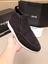 Замшевые лоферы с мехом Hugo Boss high-top - Brown