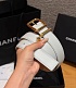 Кожаный ремень Chanel белого цвета