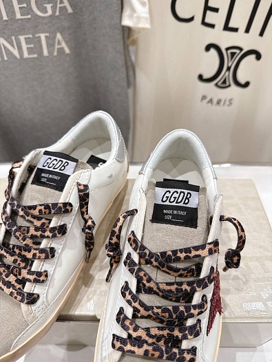 Женские кожаные кроссовки Golden Goose Super Star premium   