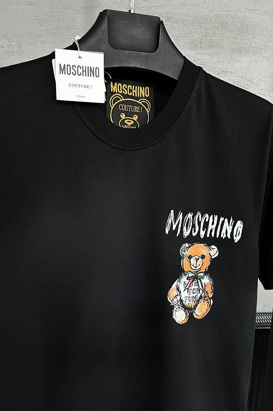 Мужская чёрная футболка Moschino Teddy Bear