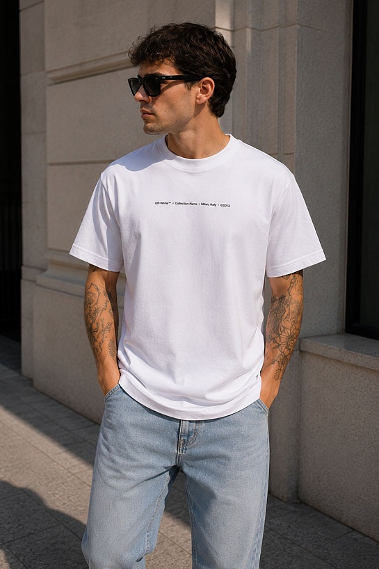 Оверсайз белая футболка Off-White Marker