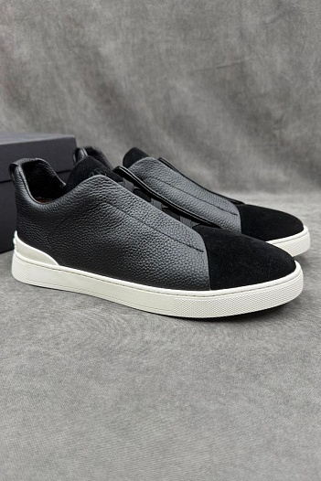 Мужские кроссовки Ermenegildo Zegna Triple Stitch - Black   