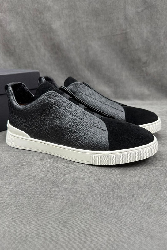 Мужские кроссовки Ermenegildo Zegna Triple Stitch - Black