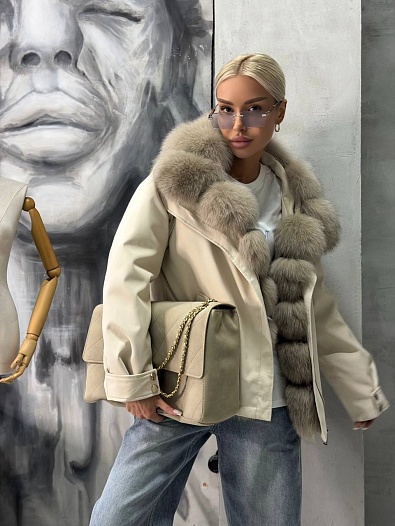 Женская парка с натуральным мехом Max Mara premium   