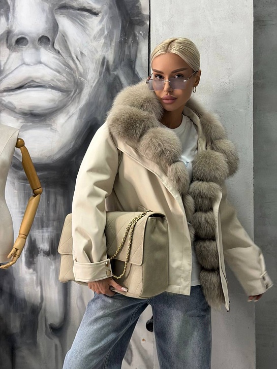 Женская парка с натуральным мехом Max Mara premium