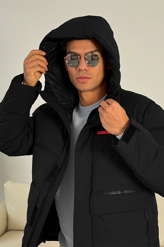 Мужской пуховик Prada Linea Rossa - Black