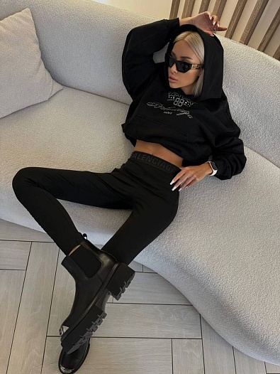 Женские черные леггинсы Balenciaga   
