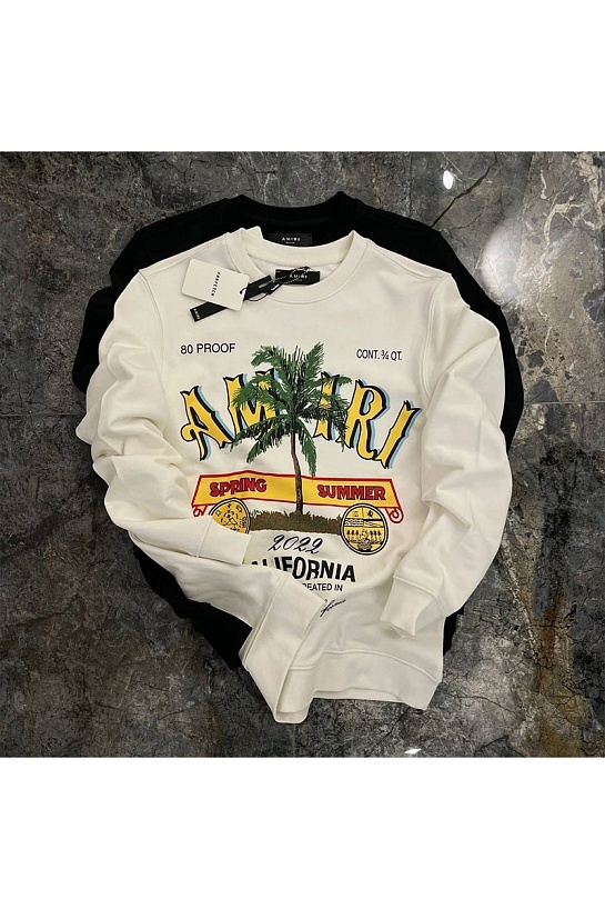 Белый мужской свитшот Amiri Rum Label logo-print