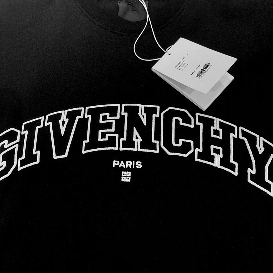 Чёрная футболка Givenchy College logo-embroidered